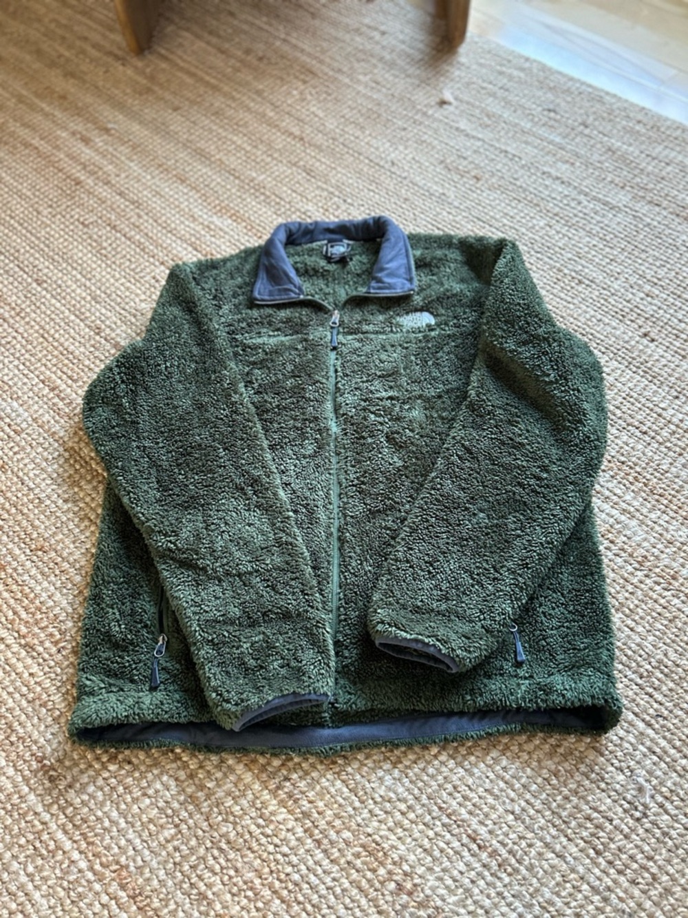The North Face Olive Green Sherpa Zip-Up Jacket